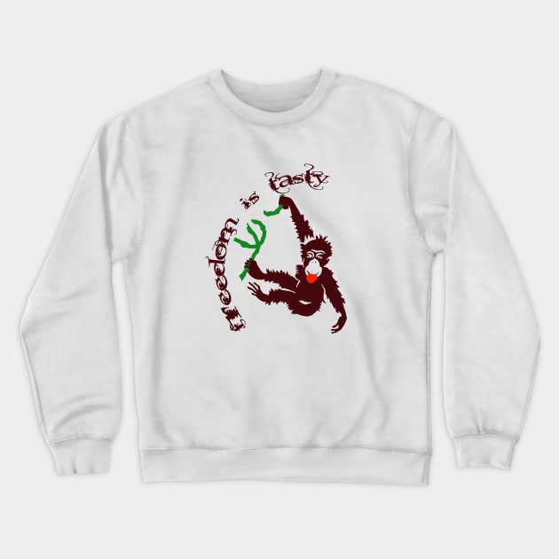 annoying monkey Crewneck Sweatshirt by focusLBdesigns